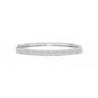 3 ½ ctw Round and Baguette LGD Framed Bangle Bracelet  - 7.25 Inches