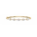 3 ctw Round LGD Five Station Bangle Bracelet  - 7.25 Inches