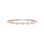 3 ctw Round LGD Five Station Bangle Bracelet  - 7.25 Inches