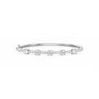 3 ctw Round LGD Five Station Bangle Bracelet  - 7.25 Inches
