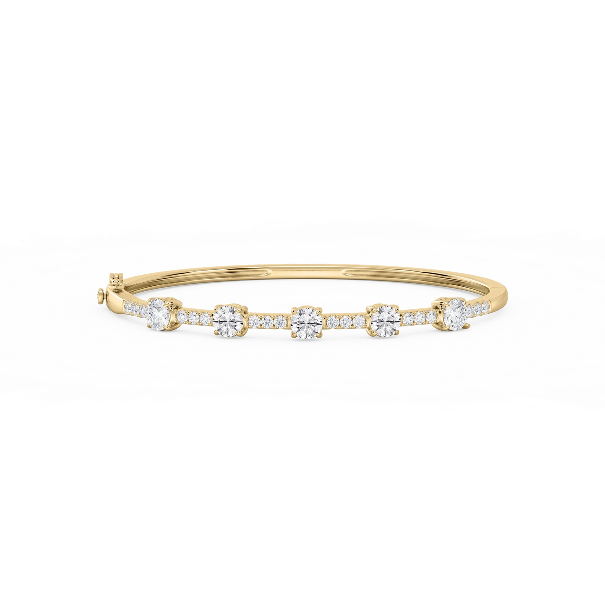 3 ctw Round LGD Five Station Bangle Bracelet  - 7.25 Inches