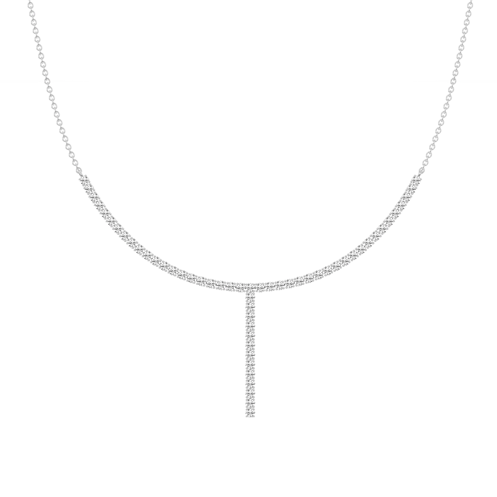 3 ¼ ctw Round LGD Half Tennis Necklace - 18 Inches