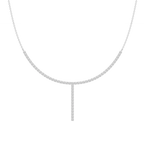 3 ¼ ctw Round LGD Half Tennis Necklace - 18 Inches