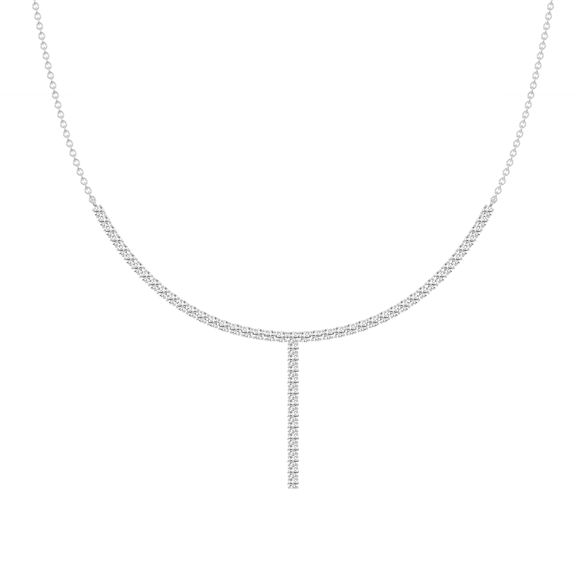3 ¼ ctw Round LGD Half Tennis Necklace - 18 Inches