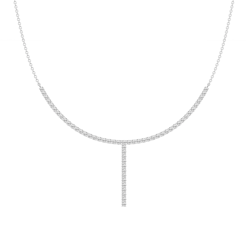 3 ¼ ctw Round LGD Half Tennis Necklace - 18 Inches