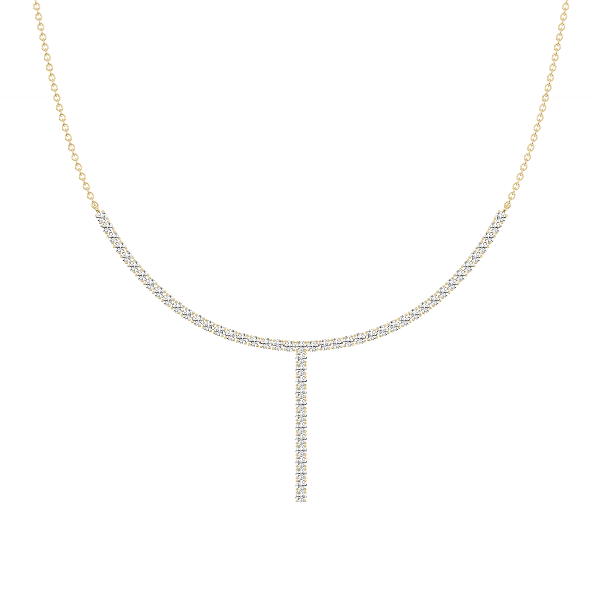 3 ¼ ctw Round LGD Half Tennis Necklace - 18 Inches