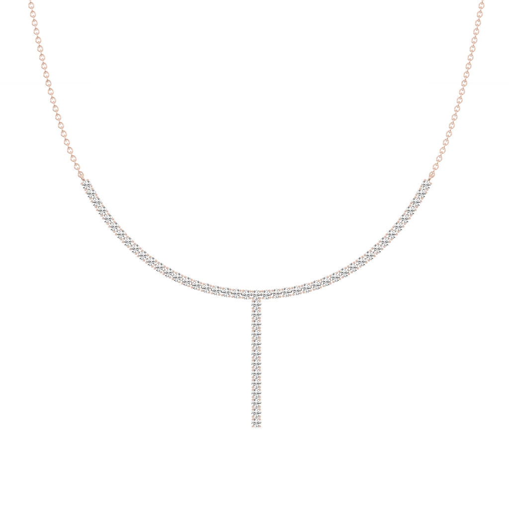 3 ¼ ctw Round LGD Half Tennis Necklace - 18 Inches