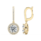 3 ¹⁄₂ ctw Round LGD Halo Drop Earrings