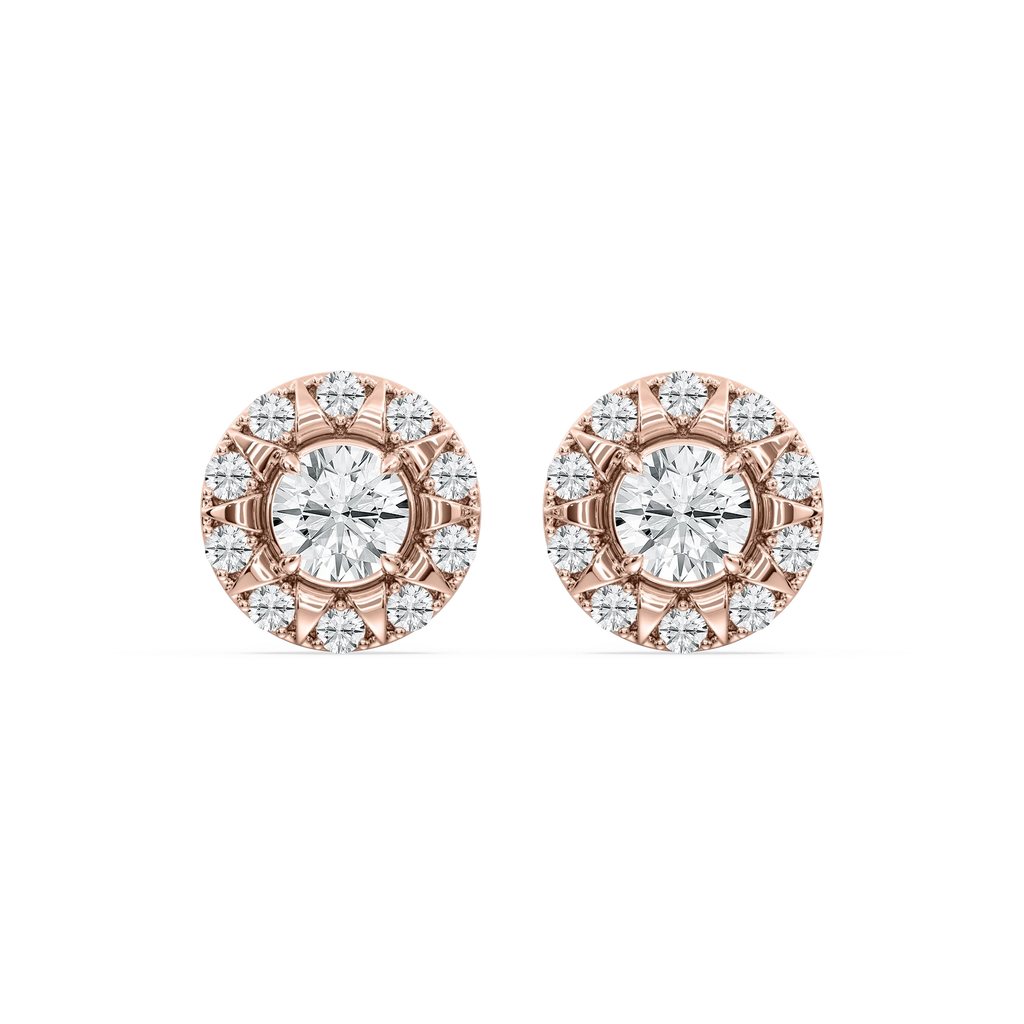 3 ctw Round LGD Halo Stud Earrings