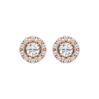 3 ctw Round LGD Halo Stud Earrings