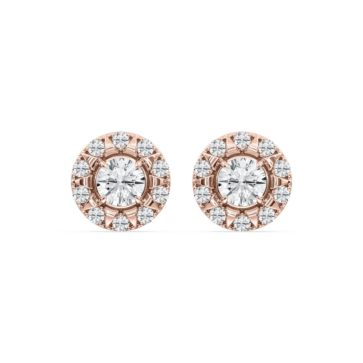 3 ctw Round LGD Halo Stud Earrings