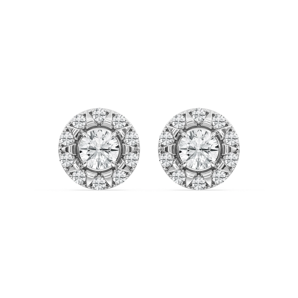 3 ctw Round LGD Halo Stud Earrings