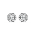3 ctw Round LGD Halo Stud Earrings