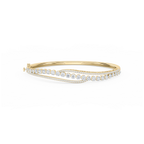 3 ctw Round LGD Open Bypass Bangle Bracelet  - 7.25 Inches