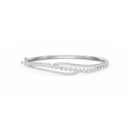 3 ctw Round LGD Open Bypass Bangle Bracelet  - 7.25 Inches