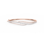 3 ctw Round LGD Open Bypass Bangle Bracelet  - 7.25 Inches
