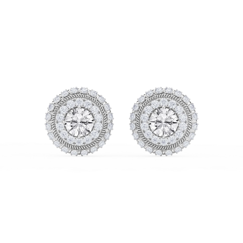 3 ¼ ctw Round LGD Studs and Rope Halo Jacket Set