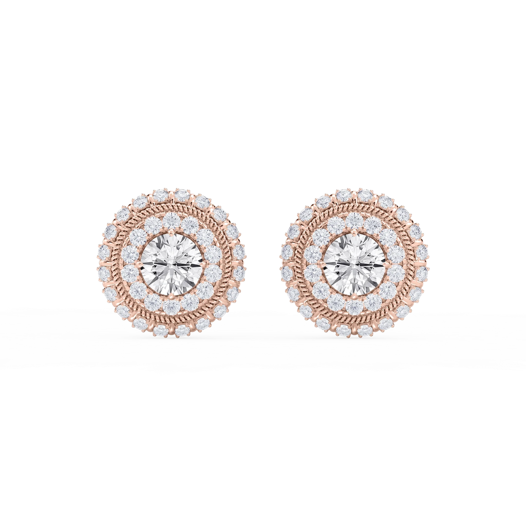 3 ¼ ctw Round LGD Studs and Rope Halo Jacket Set