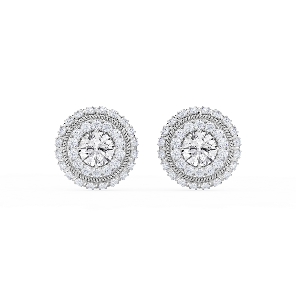 3 ¼ ctw Round LGD Studs and Rope Halo Jacket Set