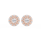 3 ctw Round LGD Studs and Vintage Milgrain Halo Jacket Set
