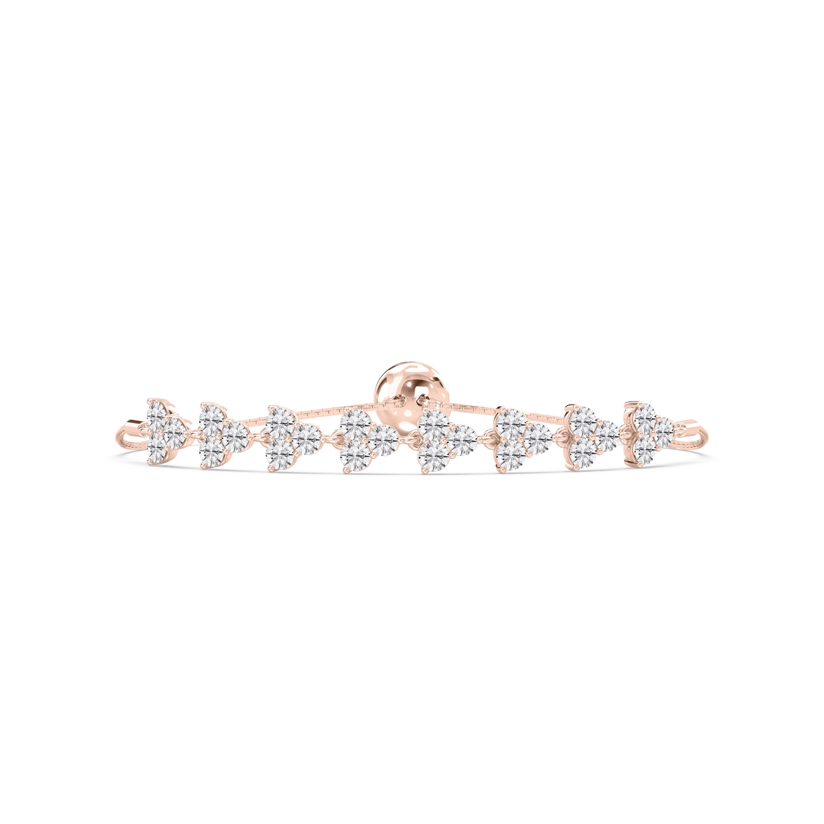 3 ctw Round LGD Three Stone Clusters Adjustable Bolo Bracelet – 7 inches