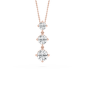 3 ctw Round LGD Three Stone Drop Pendant – 16-18 Inches