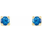 Round 4-Prong Lightweight Stud Earrings