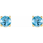 Round 4-Prong Lightweight Stud Earrings