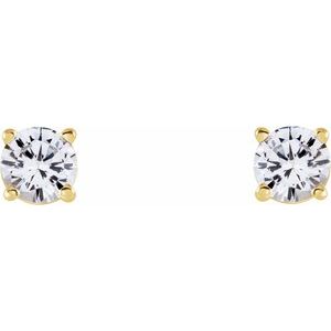 Round 4-Prong Lightweight Stud Earrings