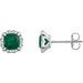 Cushion 4-Prong Halo-Style Birthstone Earrings