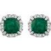 Cushion 4-Prong Halo-Style Birthstone Earrings