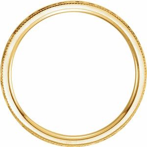 Milgrain Edge Comfort-Fit Flat Band with Hammer Finish
