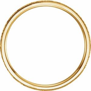 Milgrain Edge Comfort-Fit Flat Band with Hammer Finish