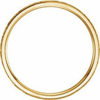 Milgrain Edge Comfort-Fit Flat Band with Hammer Finish