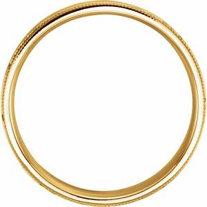 Milgrain Edge Comfort-Fit Flat Band with Hammer Finish