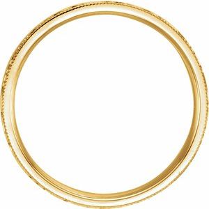 Milgrain Edge Comfort-Fit Flat Band with Hammer Finish