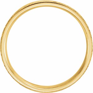 Milgrain Edge Comfort-Fit Flat Band with Hammer Finish