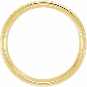 Double Milgrain Edge Comfort-Fit Half Round Band