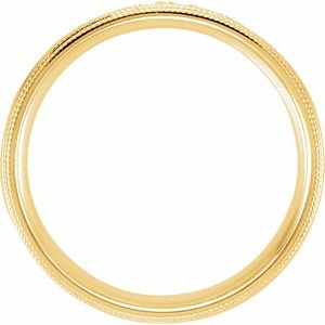 Double Milgrain Edge Comfort-Fit Half Round Band