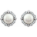 Cushion 4-Prong Halo-Style Birthstone Earrings