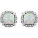 Cushion 4-Prong Halo-Style Birthstone Earrings