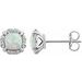 Cushion 4-Prong Halo-Style Birthstone Earrings