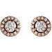 Round 4-Prong Halo-Style Earrings