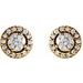 Round 4-Prong Halo-Style Earrings