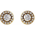 Round 4-Prong Halo-Style Earrings