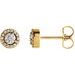 Round 4-Prong Halo-Style Earrings