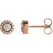 Round 4-Prong Halo-Style Earrings