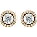 Round 4-Prong Halo-Style Earrings