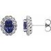Oval 4-Prong Halo-Style Earrings
