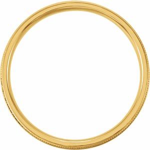 Milgrain Edge Comfort-Fit Flat Band with Satin Finish